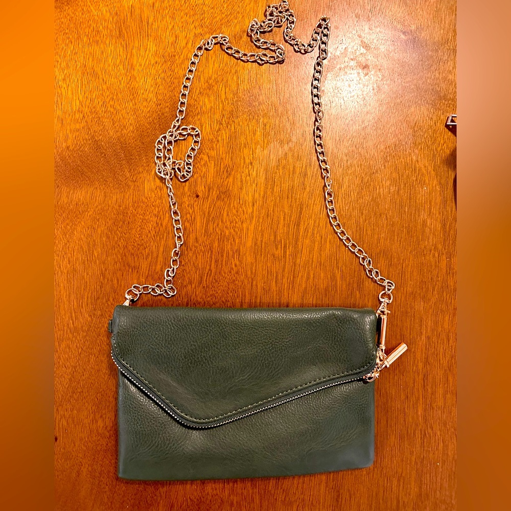 FashionPuzzle Envelope Wristlet Clutch Crossbody Bag with Chain Strap